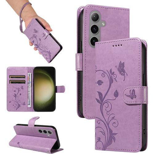 KAL-Coque Pour Samsung Galaxy S25 Plus, Housse Etui Portefeuille Cuir Pu, Magnétique Étui De Protection Compatible Avec Galaxy S25 Plus, Violet