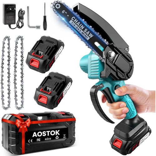ASFASFq-Mini Tronconneuse a Batterie 4000 Mah, 6 Pouces, Tronconneuse Electrique With Moteur Sans Balais 21 v 800 w, De Jardin, Loppers Coupe De Bois