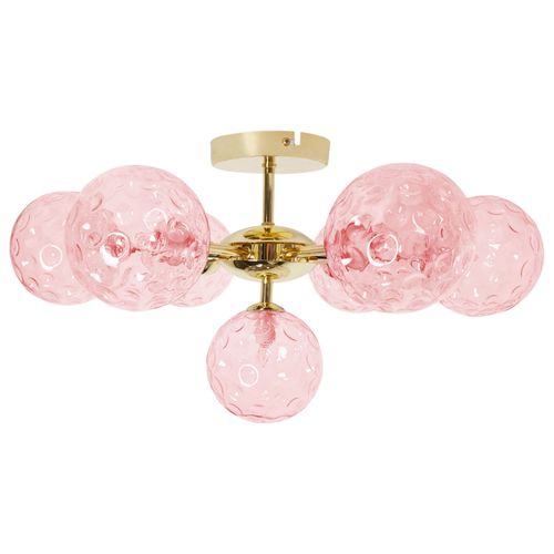 Plafonnier À 7 Lumières En Verre Rose Anadyr