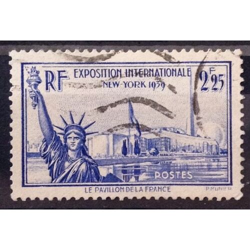 Exposition Internationale New-York 1939 - Pavillon De La France - 2f25 Outremer (Joli N° 426) Obl - Cote 7,00 - France Année 1939 - Brn83 - N31296