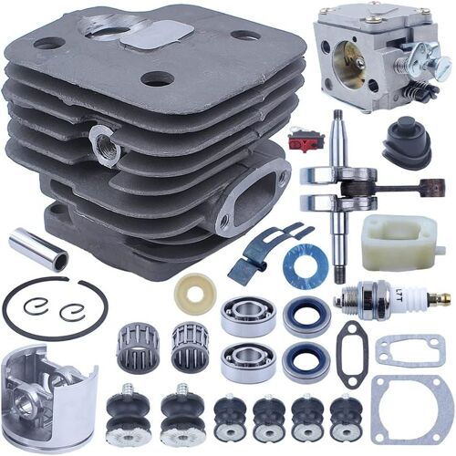 Mevronisshop-52mm Kit Piston De Cylindre Pour Husqvarna 268 272 272xp, Avec Vilebrequin Carburateur Et Roulement À Aiguilles Pièce De Tronçonneuse, 503758172, 503613371, 503260204, 738220225