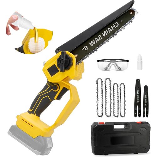 CHECARZHN--NO1-Mini Tronconneuse Sans Fil 6&8 Pouces Compatible Avec Makita 18V, Tronçonneuse Electrique, 4 Chaînes, 2 Guide-Chaînes, Pour Couper Du Bois, Des Branches, Livré Sans Batterie Ni Chargeu