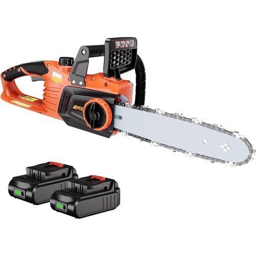 ASFASFq-AIVOLT Tronçonneuse sans Fil à Batterie avec Lame de 30CM avec 2 Batteries 40V 2.0Ah Moteur sans Balais et Vitesse de Chaîne 13m/s Lubrification Automatique à l'huile