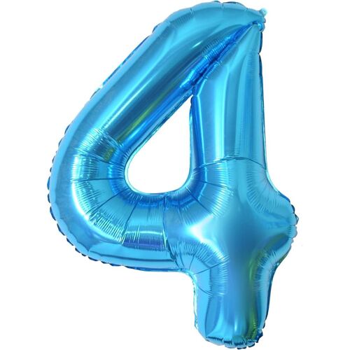 Birthday Balloons 4 Years|Blue Foil Balloon - Giant Balloon 40" - Birthday Decoration 101Cm - Number Balloon Birthday Decoration - Flying With Helium