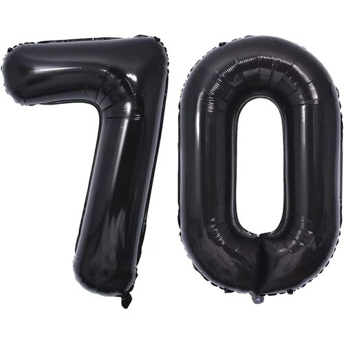 SJZG-40 Pouces Ballon Chiffre Anniversaire 70 Noir, 0-9, 10-25, 30-90, Numero Deco Birthday Party, Soutient L'Hélium