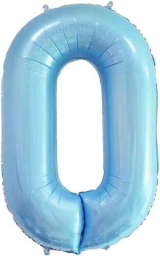40 Inch Number 0 Birthday Balloon, Blue Pearl, 0123456789,10-19,20-25,30,40,50,60,70,80,90 Balloon Number 0 Deco Birthday, Balloon 0 Balloon Party Deco Support Helium