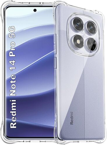 Coque pour Xiaomi Redmi Note 14 Pro 5G/Poco X7 5G Case,Coque de téléphone Transparente en Silicone résistant aux Chocs, Coque de Protection en TPU Souple Transparent