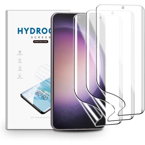 CAUC-Films de Protection d'écran pour Samsung Galaxy S23, 3 Pièces Film Hydrogel Transparent HD Souple en TPU Film de Protection d'écran Anti-traces de Doigts