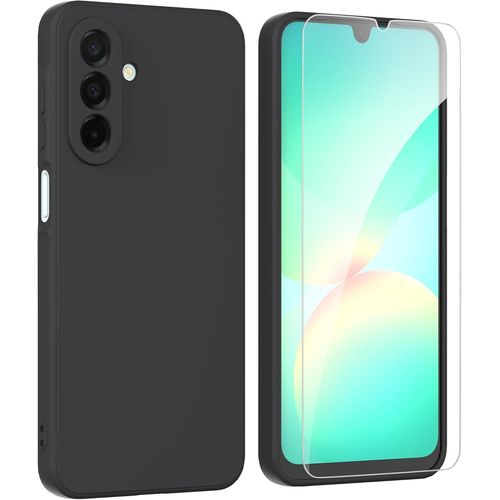 Kwex-Coque Pour Samsung Galaxy A26 5g (6.7"") Avec Film Protection Écran En Verre Trempé,Etui De Protection Antichoc Housse Ultra Premium Tpu Silicone Liquide Flexible Case - Noir