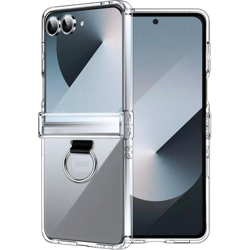 Kal-Coque Pour Samsung Galaxy Z Flip 7 Transparente Étui De Protection | Coque De Téléphone Avec Anneau, Case Pc Ultra-Fine Anti-Rayures Pour Galaxy Z Flip 7 Coque Protection