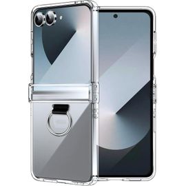 Kal-Coque Pour Samsung Galaxy Z Flip 7 Transparente Étui De Protection | Coque De Téléphone Avec Anneau, Case Pc Ultra-Fine Anti-Rayures Pour Galaxy Z Flip 7 Coque Protection
