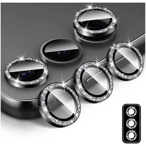 Protecteur D'objectif D'appareil Photo À Paillettes Pour Samsung Galaxy S23/S23 Couvercle De Caméra En Verre Trempé Anneaux Métalliques Individuels À Alignement Automatique