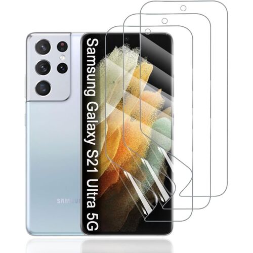 CAUC-Film Hydrogel de Protection pour Samsung Galaxy S21 Ultra 5G, 3 Pièces TPU protections d'écran HD Transparent Souple(Verre non trempé)