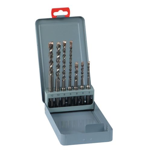 Coffret métal 7 Forets perforateur SDS+ Mono taillant - Novipro - G4 - 4 goujures D5-6-8x110 / 6-8-10-12x160mm Novipro