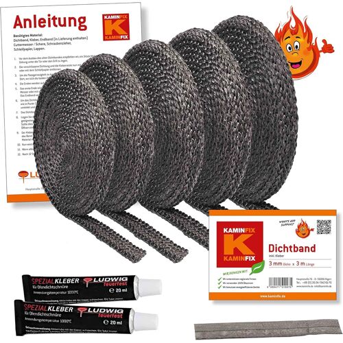 Ruban D'étanchéité Ignifuge De 3 M Avec Colle En Différentes Variantes Fabriqué En Allemagne Qualité Professionnelle (15 X 3 Mm)