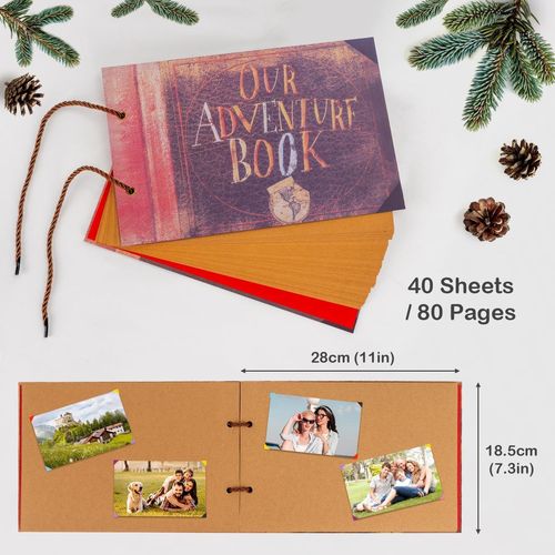 Tianyi-Adventure Book Album Photo Scrapbooking, Traditionnel Diy Scrapbook, Scrapbooking À Decorer Livre D'or, Cadeau Original Fete Des Meres Maitresse D'école Femme Valentin Anniversaire (A)