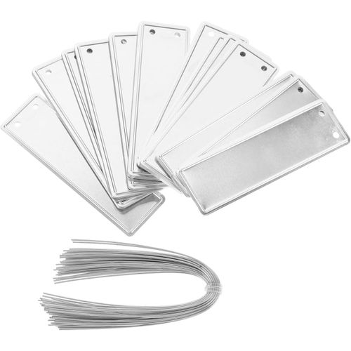 Letnerny-Lot De 50 Étiquettes Pour Plantes En Aluminium, Étiquettes En Métal, Étiquettes D'arbre Avec Fils Métalliques Double Face, Étiquettes En Métal Inscriptibles Pour Écrire Sur Les Arbres