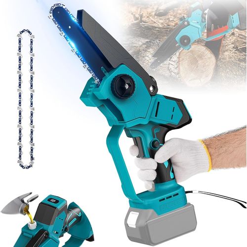 CHECARZHN--NO1-Mini Tronçonneuse Sans Fil 1200W De 6¿ Pour Makita Sans Fil 18 V, Moteur Brushless, Tronçonneuse Sans Fil Pour Jardin, Projets De Bricolage (Sans Batterie)