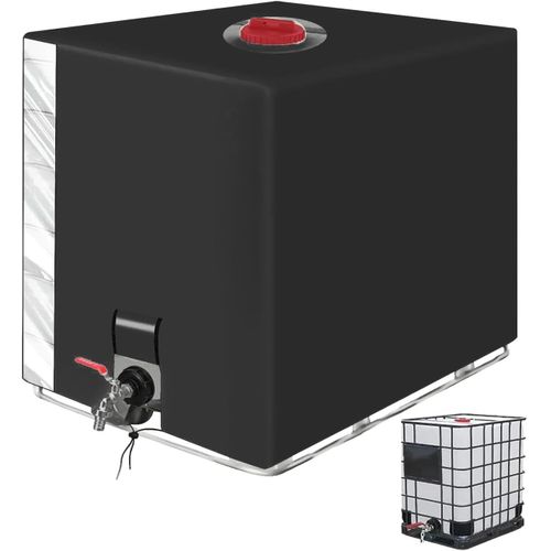 CHECARZHN--NO1-Bache Pour Cuve 1000L Ibc, Bâche De Protection Solaire, Avec Un Film Transparent Bache Cuve 1000L Anti Uv Noir Protection, Recuperateur D Eau De Pluie 1000 Litres - 120 X 100 X 116 Cm(
