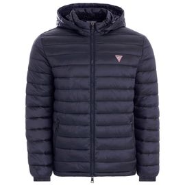 Doudounes Synthétiques Guess Gj Hooded Puffer - Recy Iridescent Nylon 40 Bleu Marine Xxl