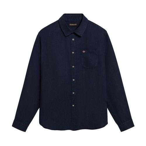 Chemise Manches Longues Napapijri G-Linen Ls Blu Marine Bleu Marine S