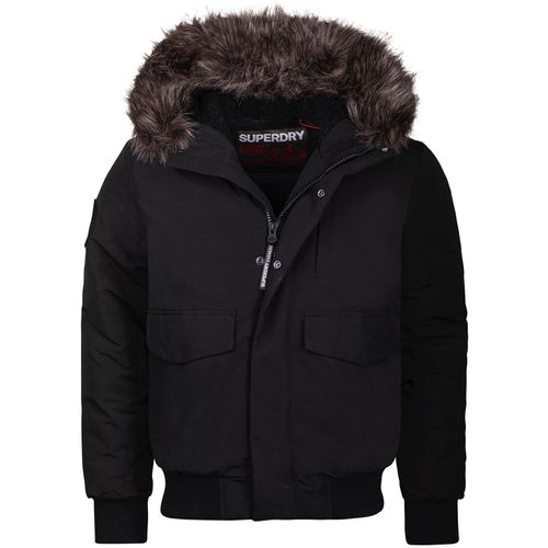 Blouson Superdry Everest Hooded Puffer Bomber Bk Noir L