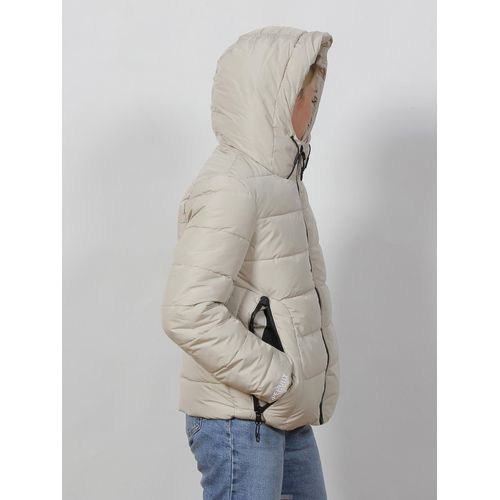 Doudounes Synthétiques Superdry Hooded Spirit Sports Puffer Tapioca Ecru 38