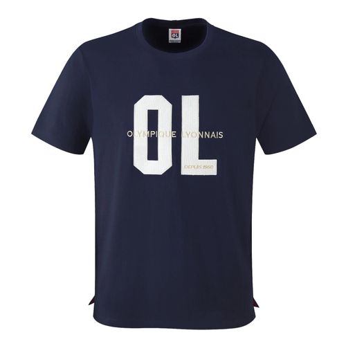Polo Manches Courtes Olympique Lyonnais T-Shirt Ol Signature Mixte Bleu Marine S