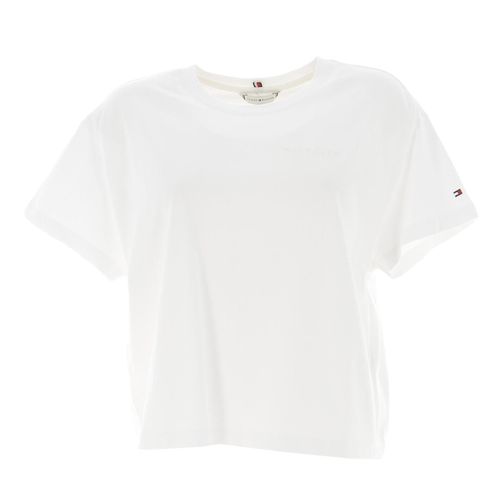 Tee Shirt Manches Courtes Tommy Hilfiger Mrdn Rlx Bright Hilf Ecru M