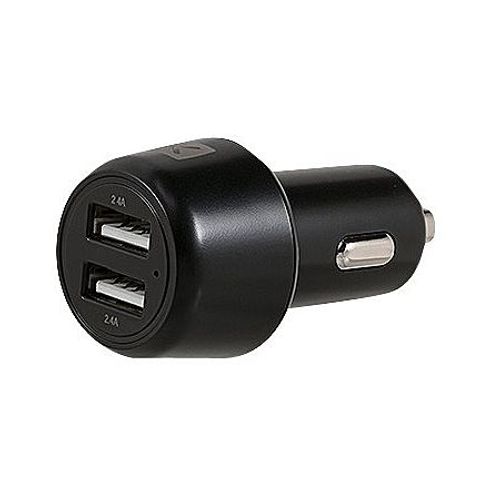 Linkster - Adaptateur D'alimentation Pour Voiture - 4.8 A - 2 Connecteurs De Sortie (2 X Usb) - Noir