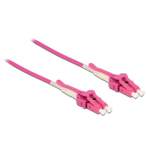 Delock - Câble réseau - LC multi-mode (M) pour LC multi-mode (M) - 5 m - fibre optique - 50 / 125 microns - OM4 - sans halogène, uniboot - violet