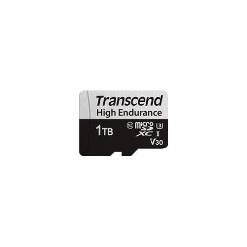 Transcend High Endurance USD350V - Carte mémoire flash (adaptateur SD inclus(e)) - 1 To - Video Class V30 / UHS-I U3 / Class10 - microSDXC UHS-I U3