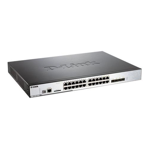 D-Link DWS 3160 - Commutateur - Géré - 20 x 10/100/1000 (PoE) + 4 x SFP Gigabit combiné - Montable sur rack - PoE
