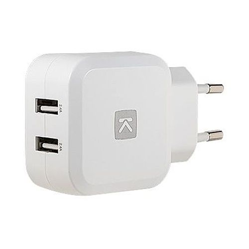 Linkster - Adaptateur Secteur - 4.8 A - 2 Connecteurs De Sortie (2 X Usb) - Blanc