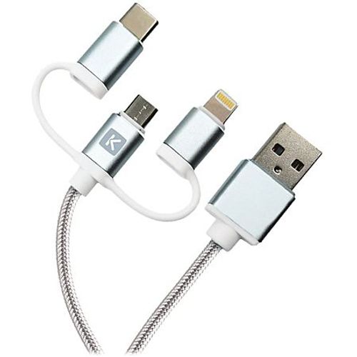 Linkster - Câble USB - USB mâle pour Micro-USB de type B, Lightning, 24 pin USB-C - 2 m