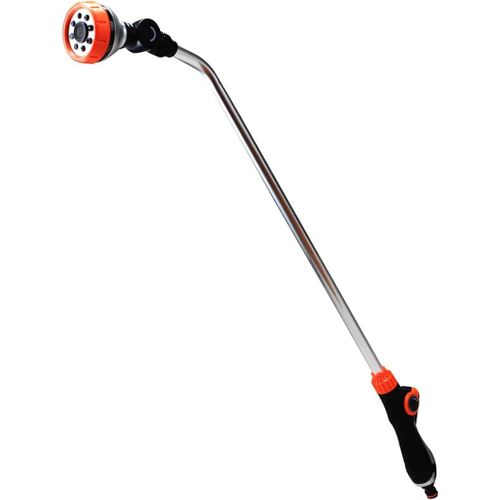 ASFASFq-Pistolet d'Arrosage Jardin, 8 Modes Réglables, Manche Extra Long, Acier Inoxydable et Plastique ABS, Noir