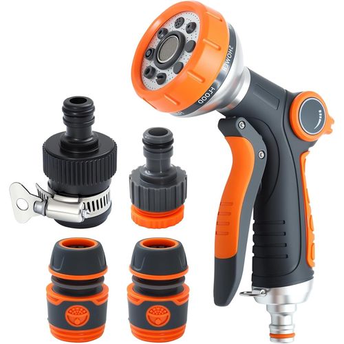 jum-Pistolet D'Arrosage,8Modes Pulvérisateur De Jardin,Pistolet De Jardinage Avec 4 Interface,Pistolet Arrosoir Haute Pour Le Lavage Des Voitures,Les Jardins,Les Plantes,Les Animaux Domestiques