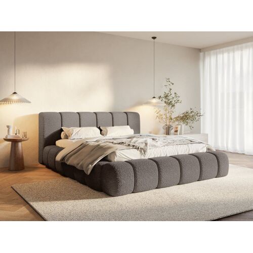 Lit-lit en tissu chenille 120x200 cm, moka