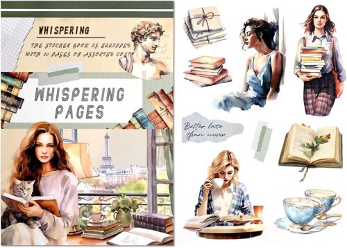Noël Pet/Papier Autocollant Pour Journaling, 20 Feuilles Réservez Scrapbooking Supplies, 224pcs Autocollants Supplies Décoration Journaling Supplies