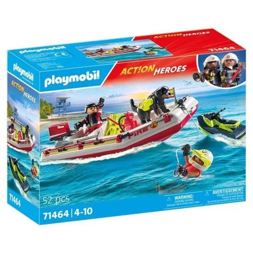 Playmobil Action Heroes 71464 - Bateau De Pompier Et Scooter Des Mers