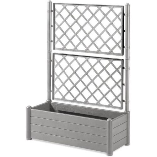 Stefanplast - Bac A Fleur Italia - Rectangulaire Avec Treillis Stone Gris