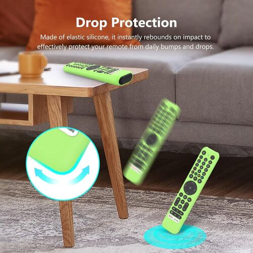 Coque Compatible Avec Tcl Rc716 / Tcl Rc833, Anti-Chute, Anti-Collision, Ultra-Mince Et Léger Silicone Télécommande Étui De Protection. Vert Lumineux