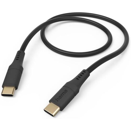 Flexible Câble Usb C Vers Usb C 1.5M [Plaqué Or] - Câble Charge Rapide, Technologie Pd, Transfert Rapide 480 Mbit/S, Câble Silicone, Compatible Iphone Android - Noir