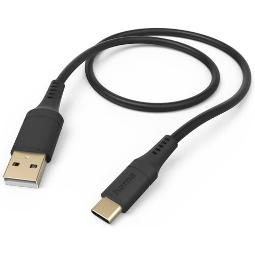 KAL-""Flexible Câble USB A vers USB C 1.5M [Plaqué Or] - Câble Charge Rapide, Transfert Rapide 480 Mbit/s, Câble Silicone, Compatible iPhone Android - Noir