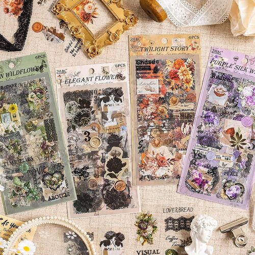 Kalanka-309 Pièces/24 Feuille Autocollant Scrapbooking, Stickers Scrapbooking | Autocollant Pour Diy Bullet Journal, Etc