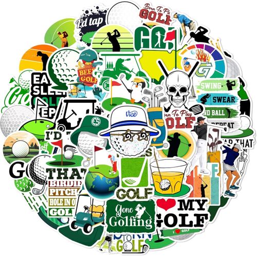 Le Golf Autocollants 50 Pièces Pour Ordinateur Portable, Vélo, Bagages, Patchs Graffiti, Autocollant De Guitare Pour Bagages De Skateboard,Cadeau Pour Enfant/Adolescent