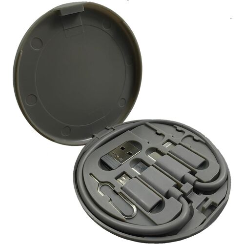 KAL-Câble de données multifonctionnel pour appareils USB-C et micro-USB, câble de transfert de données universel (gris)