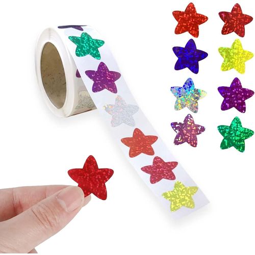 Gommettes Étoiles,Etoile Autocollants,Pailletées Étoiles Autocollants,Autocollantes De Récompense,Stickers Étoiles,Stickers Etoiles Multicolores,Pour Cadeau Scrapbooking Artisanat Décoration,500pcs