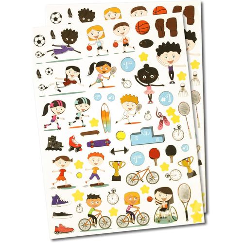 Gommettes Thème Sports 132 Pièces Stickers Activités Autocollants Enfants Scrapbooking