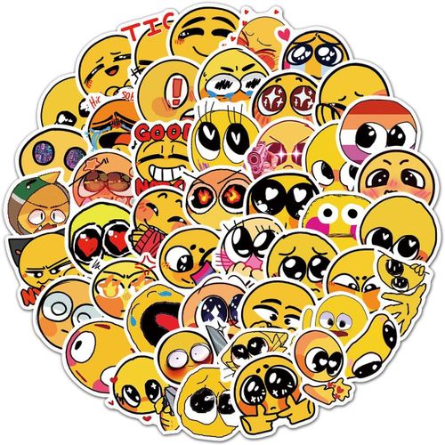 Petite taille Emoji autocollants 100 pièces pour ordinateur portable, vélo, bagages, patchs Graffiti, autocollant de guitare pour bagages de Skateboard,cadeau pour enfant/adolescent